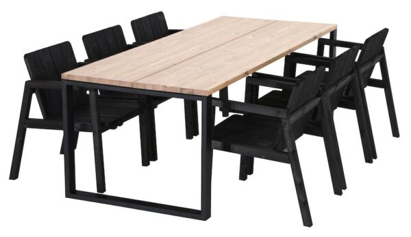 Söögilaud Edna 90x220 cm, metalljalgadega (mänd) - Image 14