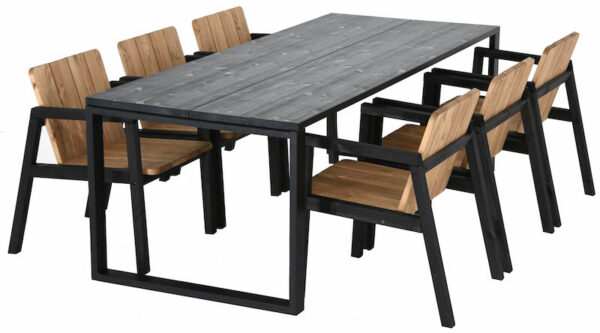 Söögilaud Edna 90x220 cm, metalljalgadega (mänd) - Image 32