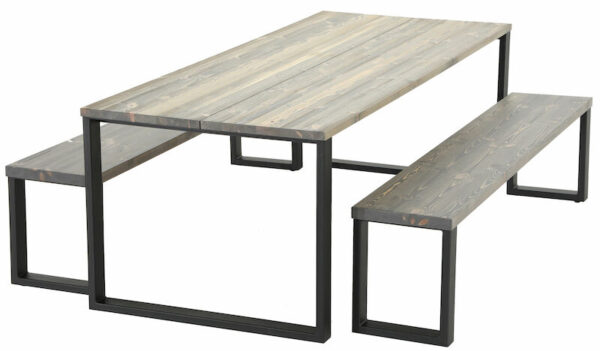 Söögilaud Edna 90x220 cm, metalljalgadega (mänd) - Image 24